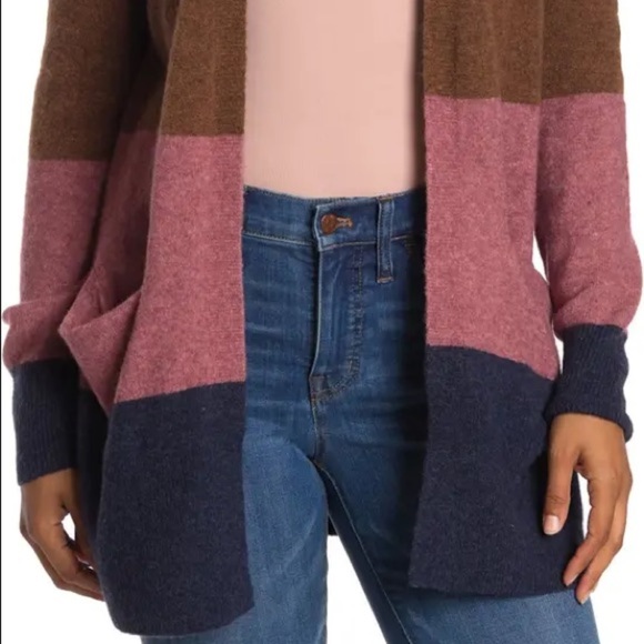 MADEWELL Stripe Print Cozy Short Walker Cardigan - Picture 2 of 5